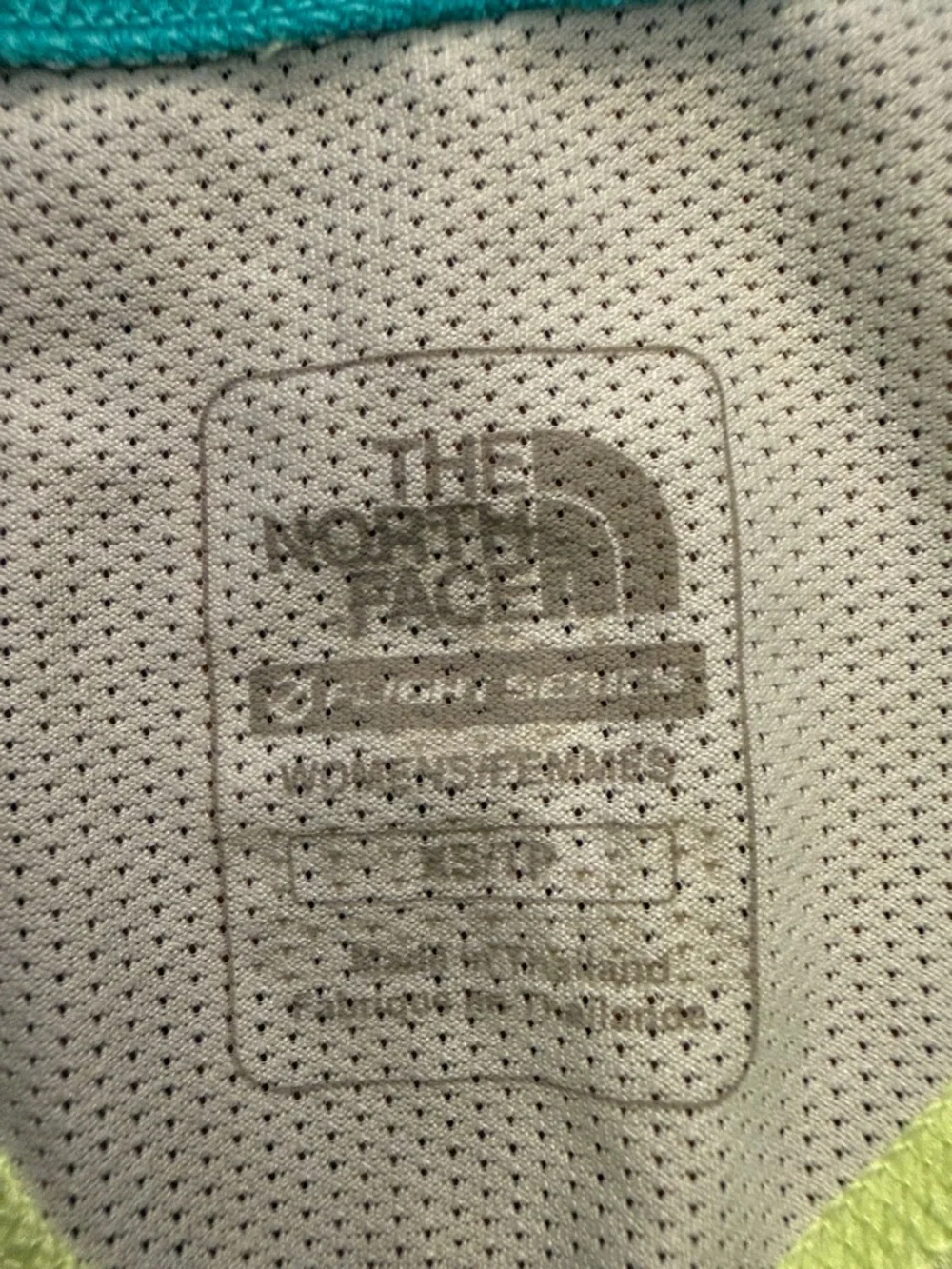 The North Face Turquoise Performance Tee with White & Neon Yellow Accents - Picture 5 of 6